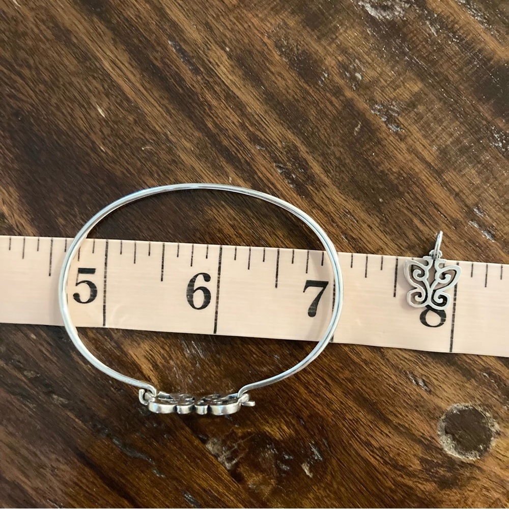 James Avery Butterfly Retired Hammered Bracelet and Charm Set Sterling Silver - Picture 5 of 5